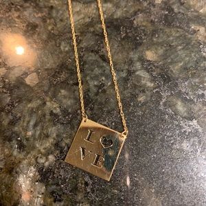 Jane Basch 14k gold LOVE necklace